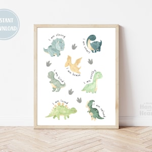 Dinosaur Affirmations for Kids Affirmations Wall Art Dinosaur Affirmations Wall Art Dinosaur Printable