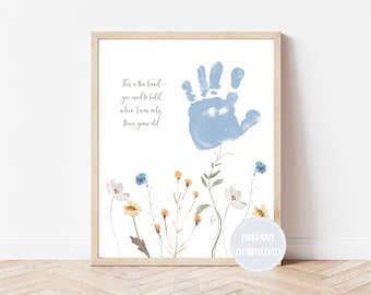 Three Years Old Handprint Craft Toddler Handprint Art Baby Handprint DIY Toddler Handprint Art Gift for Mothers Grandparents Keepsake