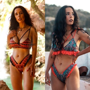 2pcs Mujer Sexy Sujetador Bañador Bragas Bikini Traje de Baño Triángulo  Tanga <