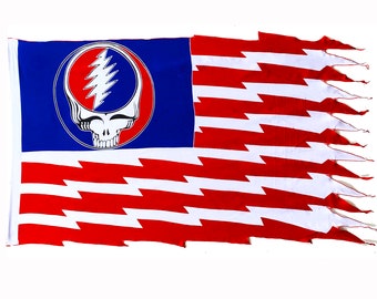 GD Inspired Batik Steal Your Face American Flag! - 3 x 5 1/2 Feet!