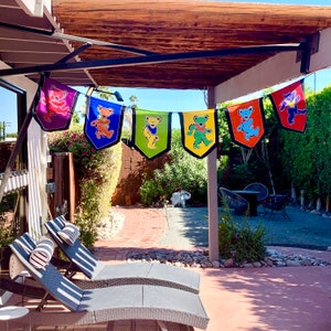 GD Dancing Bear Batik Prayer Flag
