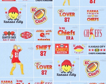 Kansas City Chiefs MEGA BUNDLE embroidery digital download, all designs including all the swiftie designs