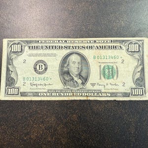 1950 Series E Star Note 100 Dollar Federal Reserve Fair Condition New York -Vintage