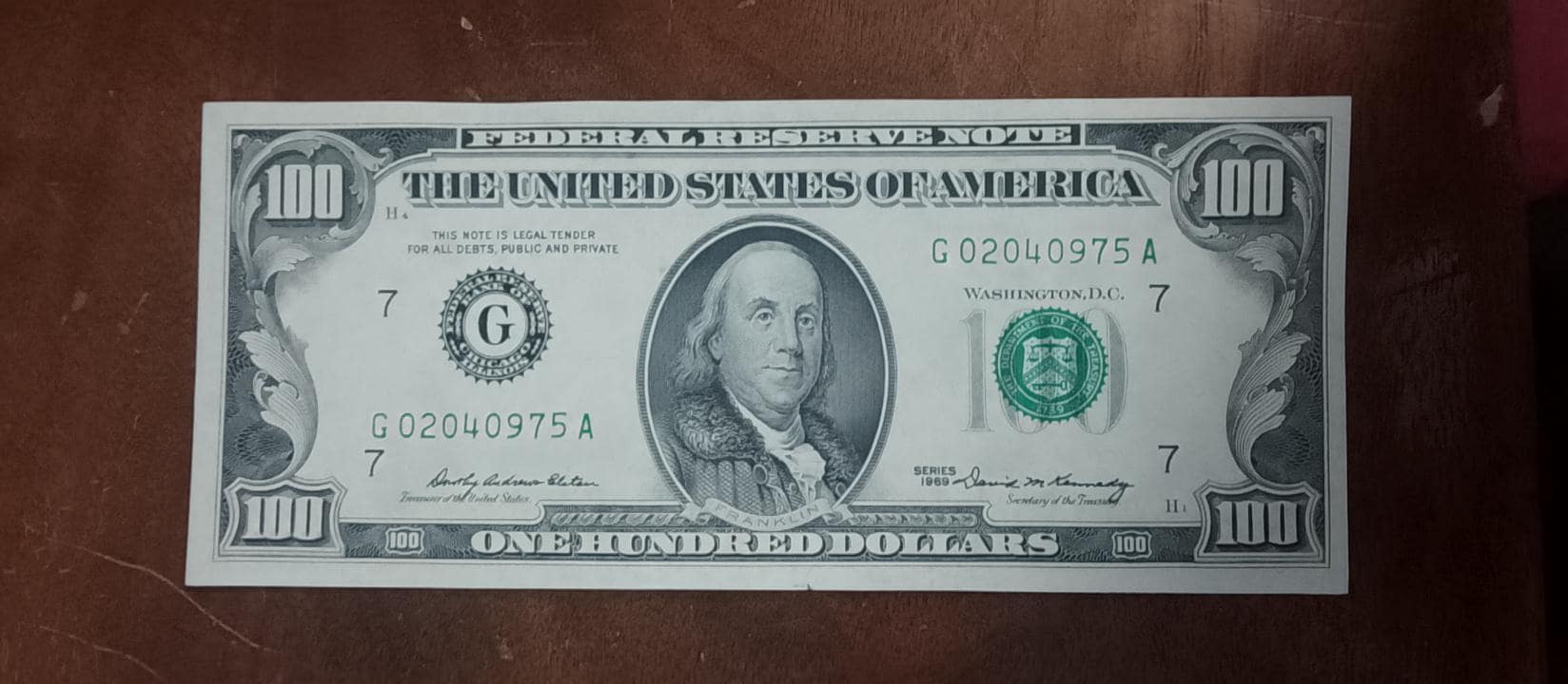 ドル紙幣デザイン アート作品 1969 100 dollar bill - Etsy 日本