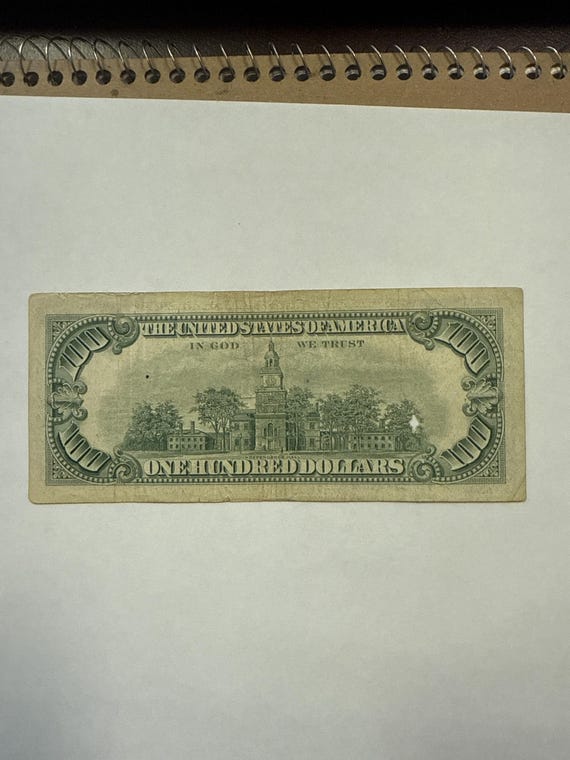 1966年 100ドル札（赤印） - Etsy 日本
