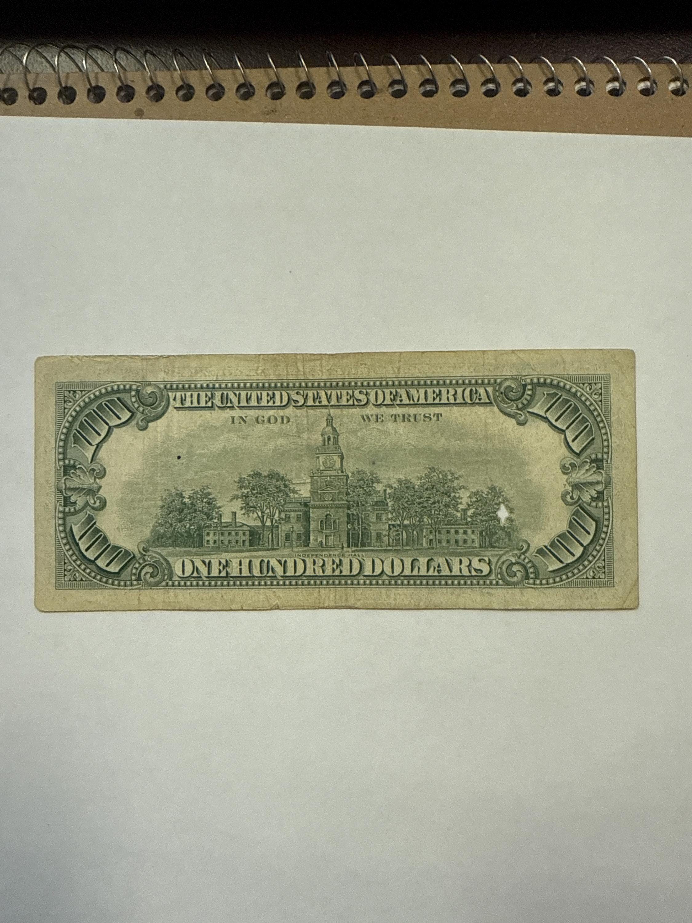 1966年 100ドル札（赤印） - Etsy 日本