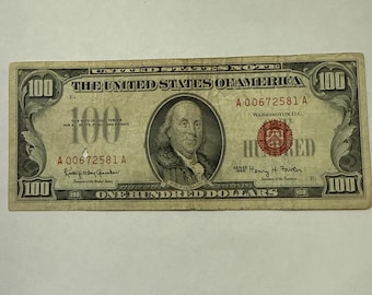 1966年 100ドル札（赤印） - Etsy 日本