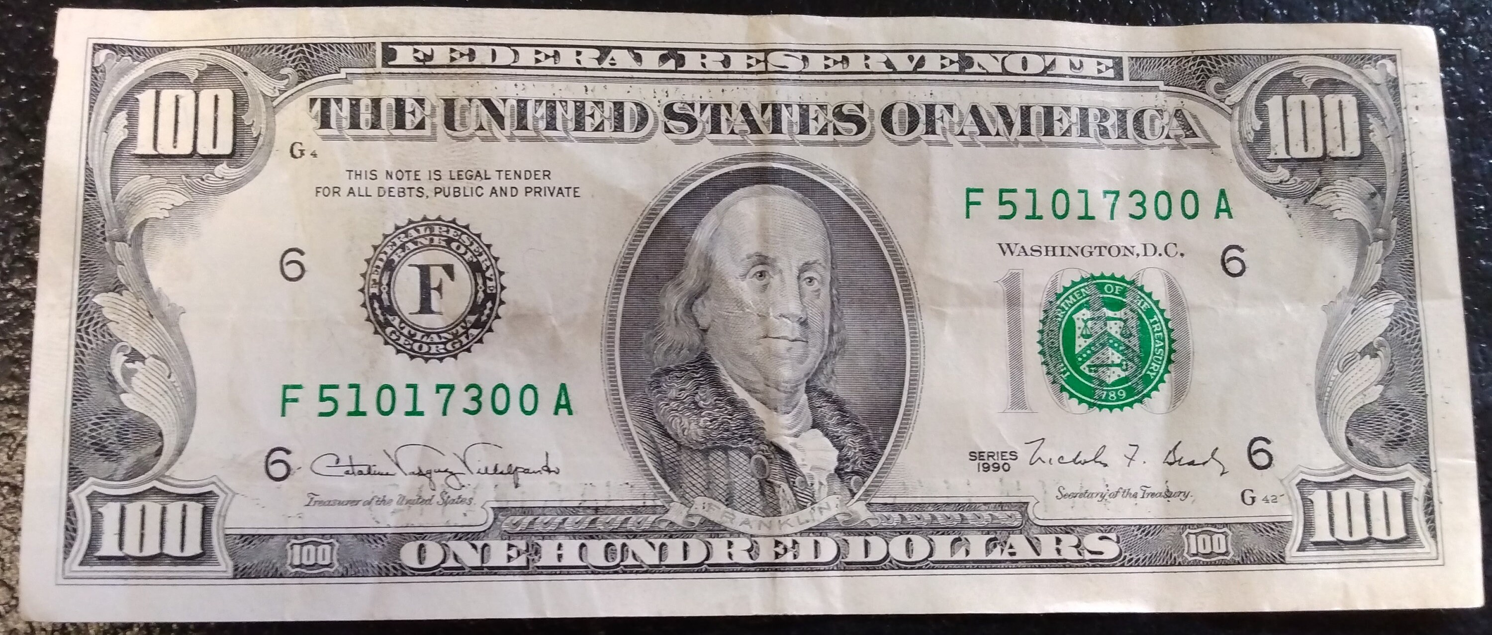 1990 Series 100 Dollar Federal Reserve Note Good Condition Etsy 1990-series-100-dollar-federal-reserve-note-good-condition-etsy