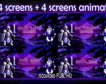 Animated Pixel Art Stream Overlay – RPG Gaming Bundle (Digital Download)