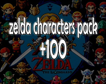 Zelda Characters Clipart Stickers Bundle Pack PNG +100 Designs - Icons - Digital Download