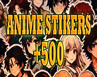 Anime Stickers Bundle Pack PNG +500 Designs, Cliparts, Anime Characters, Digital Download, Kawaii