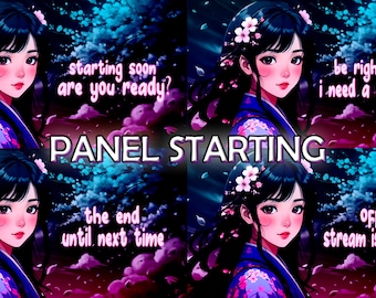 Sakura Nature Stream Overlay – Complete Twitch Bundle (PNG Digital Download)