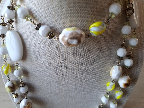 Vintage Art Deco West German Beaded Necklace, Bra… - image 2