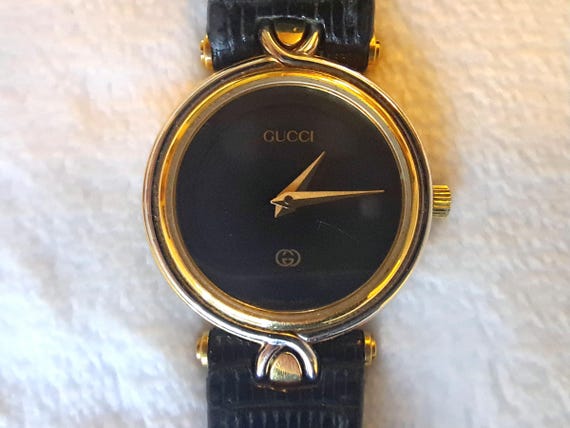 Vintage Modern Black Gucci Quartz Watch Gucci Silver Gold Black Watch 4500M 1990s Gucci Ladies Watch Two Tone Faced Modern Gucci Watch Etsy