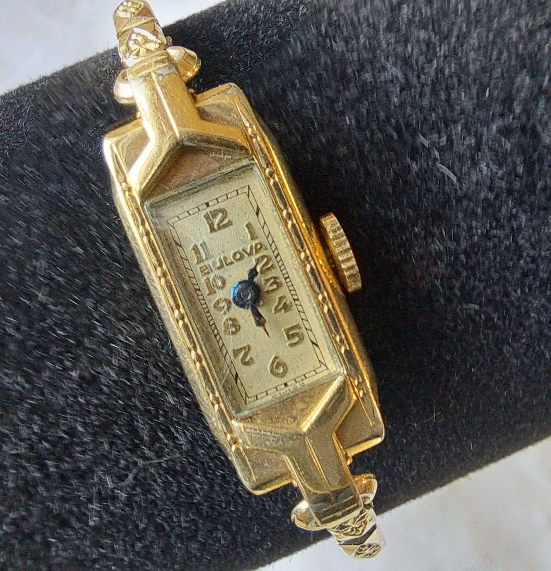 Montre Vintage Art Déco Bulova Albert - Mécanique Manuelle, Boîtier Plaqué Or Blanc
