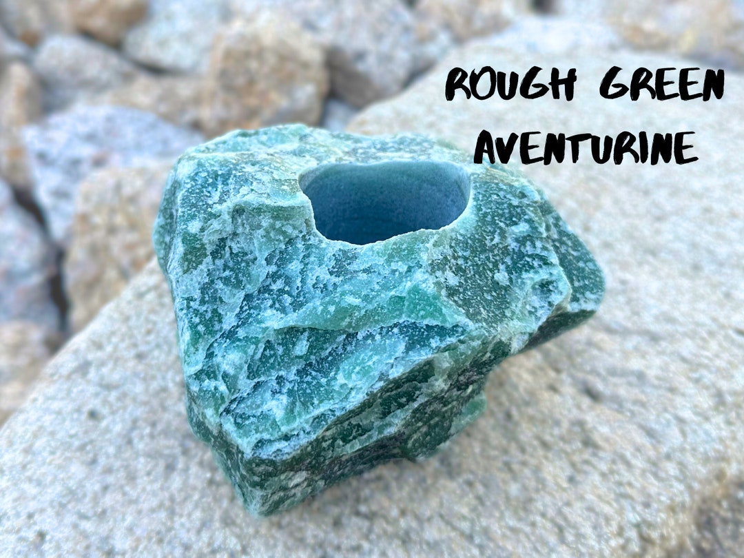 Rough Green Aventurine Candle Holder Aventurine Stone Air Etsy