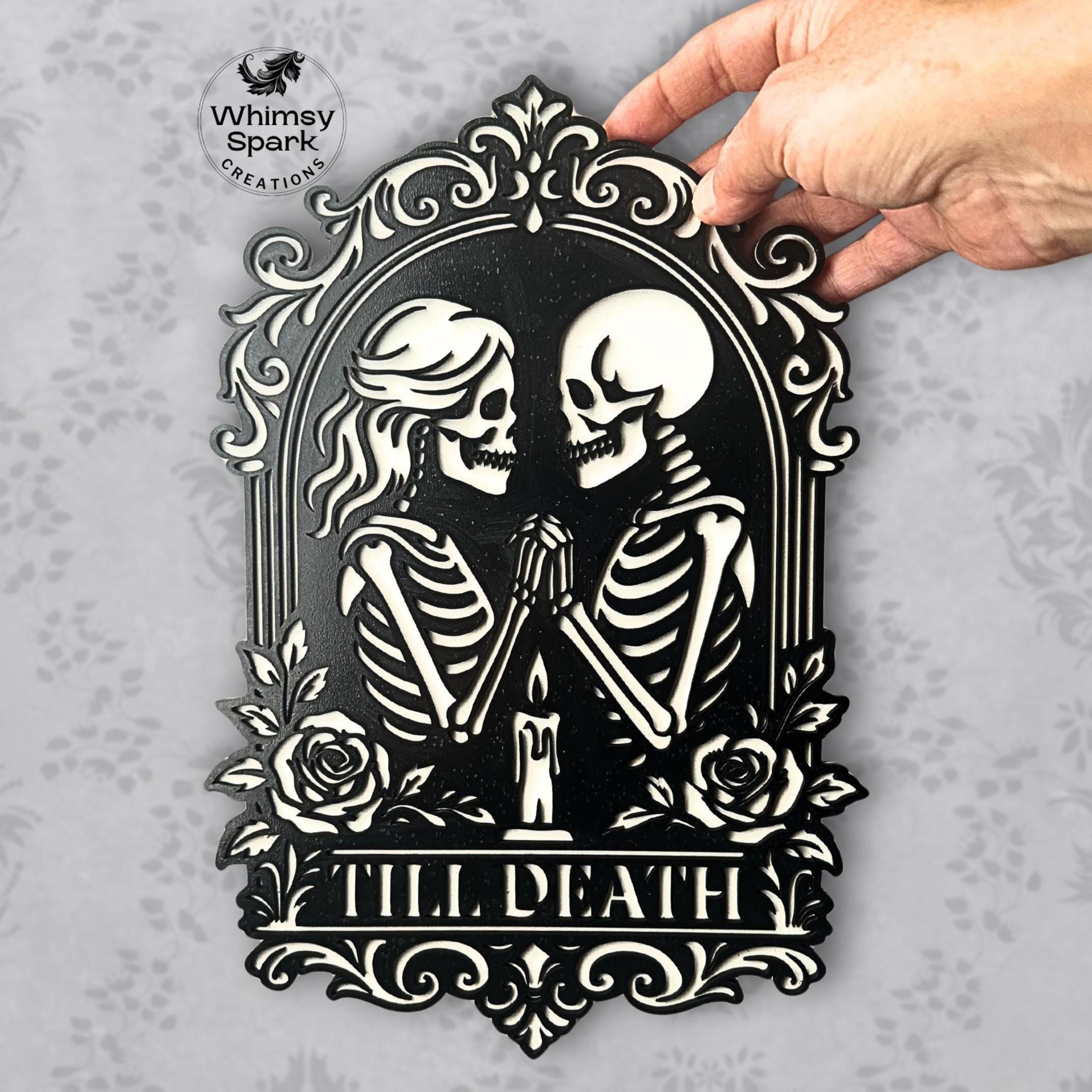 Skeleton Couple Laser Cut File Till Death Gothic Wedding SVG Dark ...