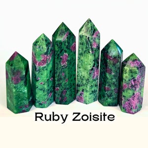 Ruby Zoisite Anyolite Ruby In Zoisite Point Crystal Obelisk Ruby Zoisite Tower Gemstone Points for Positive Energy Decorative Crystal Shop