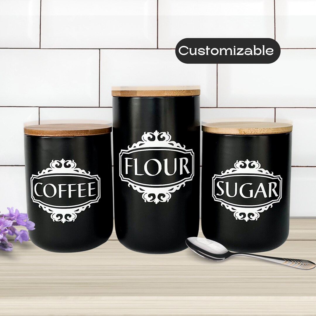 Ceramic Canister Coffee Canister With Lid Goth Kitchen Decor Kitchen