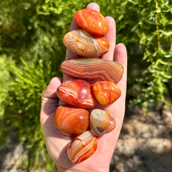 Sardonyx Tumbled Sardonyx Palm Stone Sardonyx Agate Tumbled Carnelian Agate Banded Agate Polished Sardonyx Worry Stone