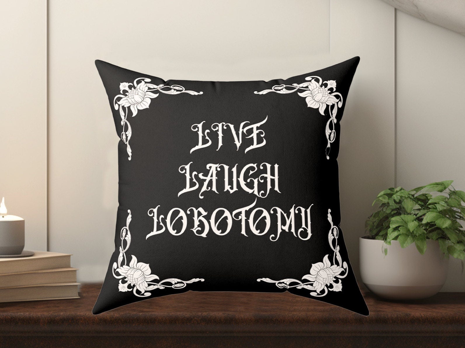  Live Laugh Quotes Live Laugh Smile Throw Pillow, 18x18