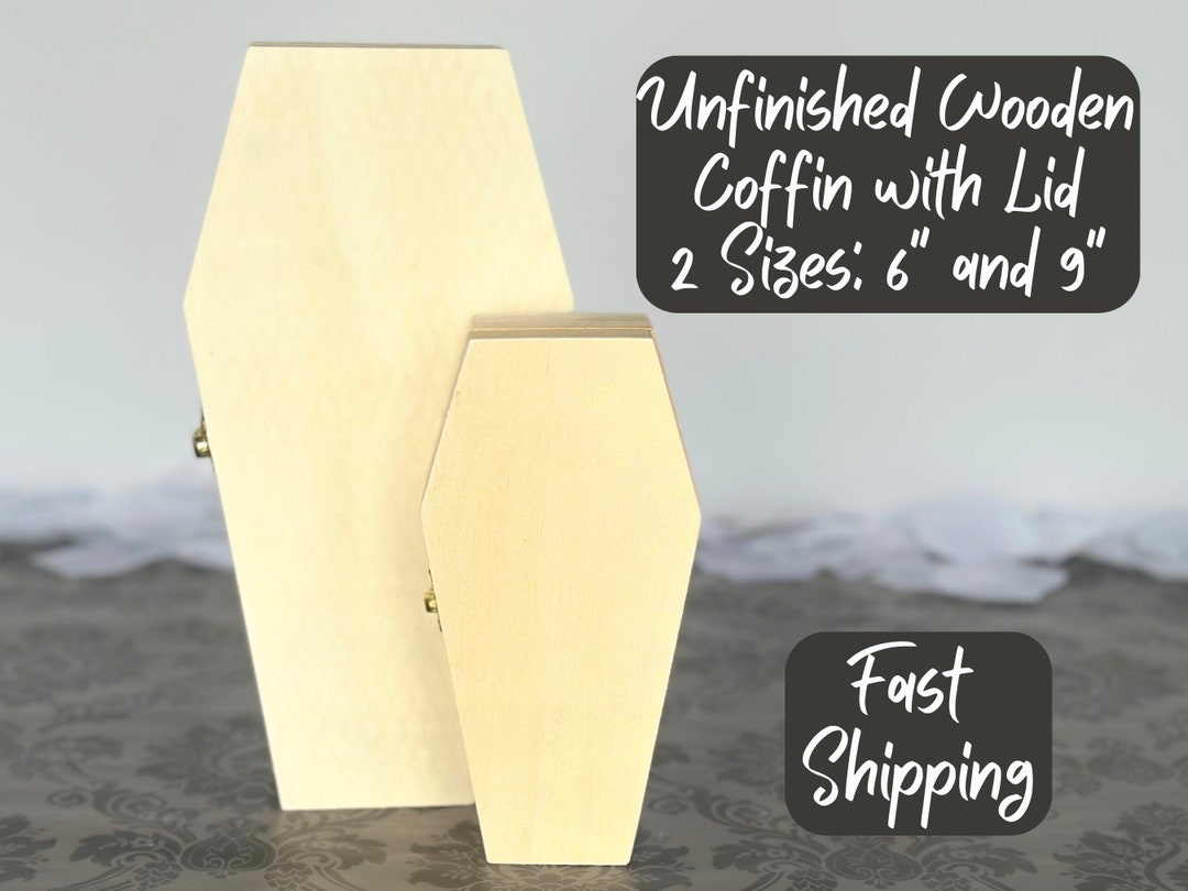 Wood Coffin Unfinished Wood Coffin Box Coffin Decor Goth Etsy
