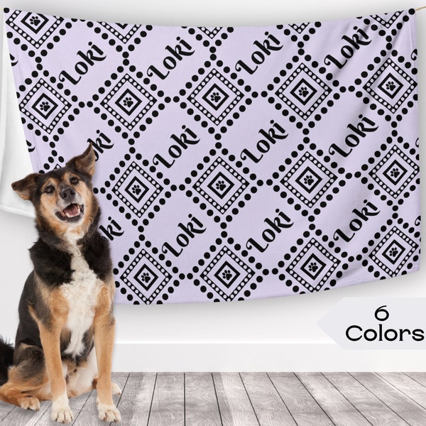 Custom Dog Blanket Personalized Pet Name Blanket Customizable Cat Blanket Housewarming Gift for Dog Mom Pet Dad Gift Puppy Blanket