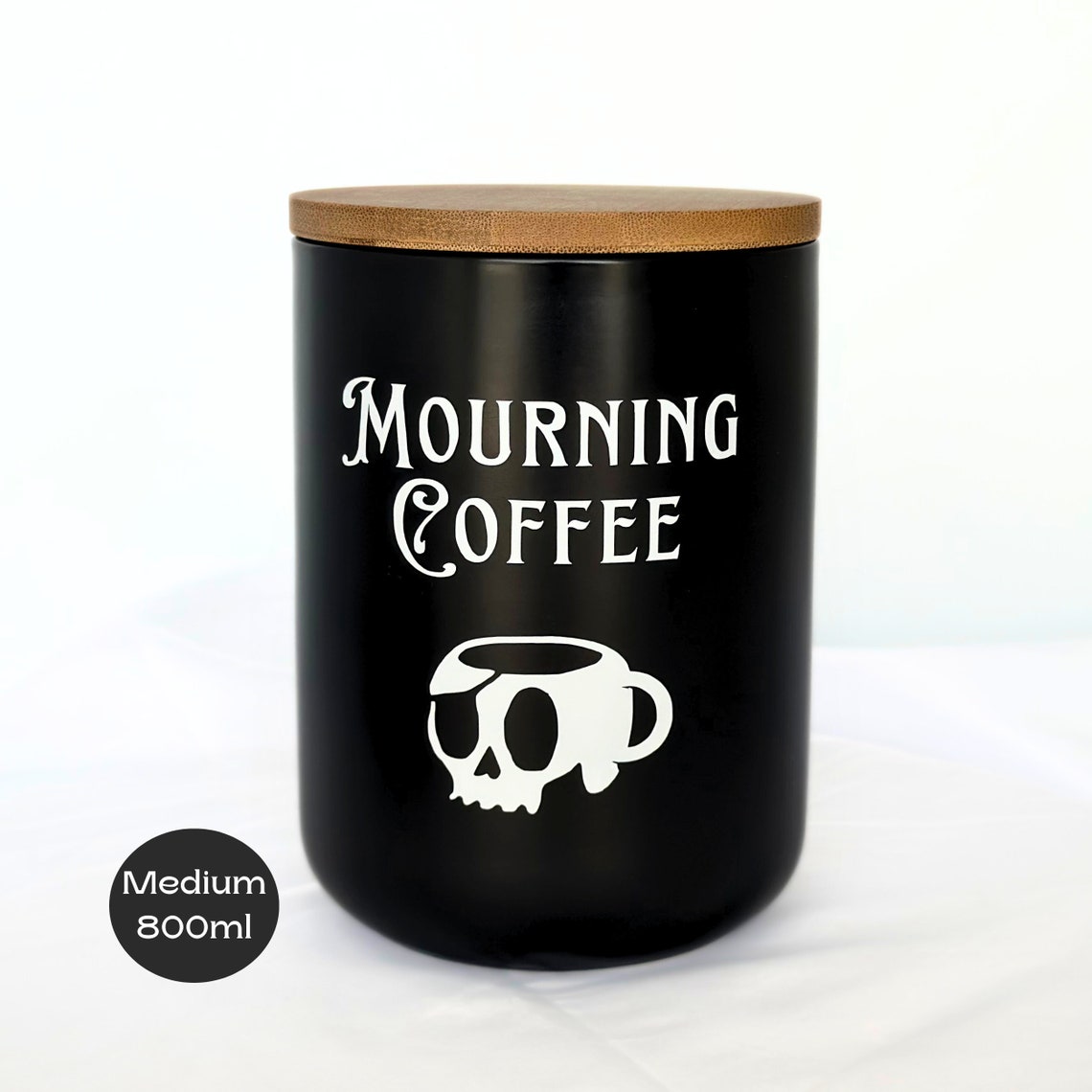 Goth Kitchen Storage Canister Ceramic Coffee Station Canister Etsy