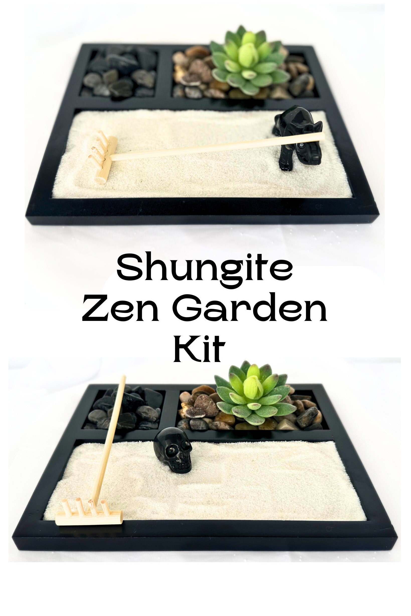 Shungite Zen Garden Kit Shungite Pyramid Desktop Sand Garden - Etsy