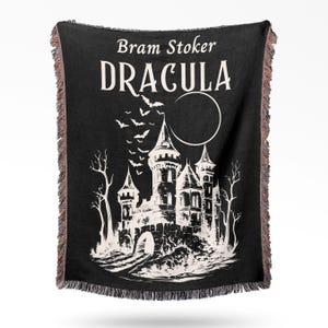 Dracula Book Cover Woven Blanket: Gothic Horror Home Decor