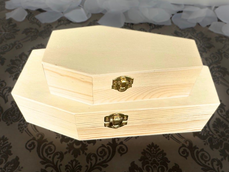 Wood Coffin Unfinished Wood Coffin Box Coffin Decor Goth Etsy