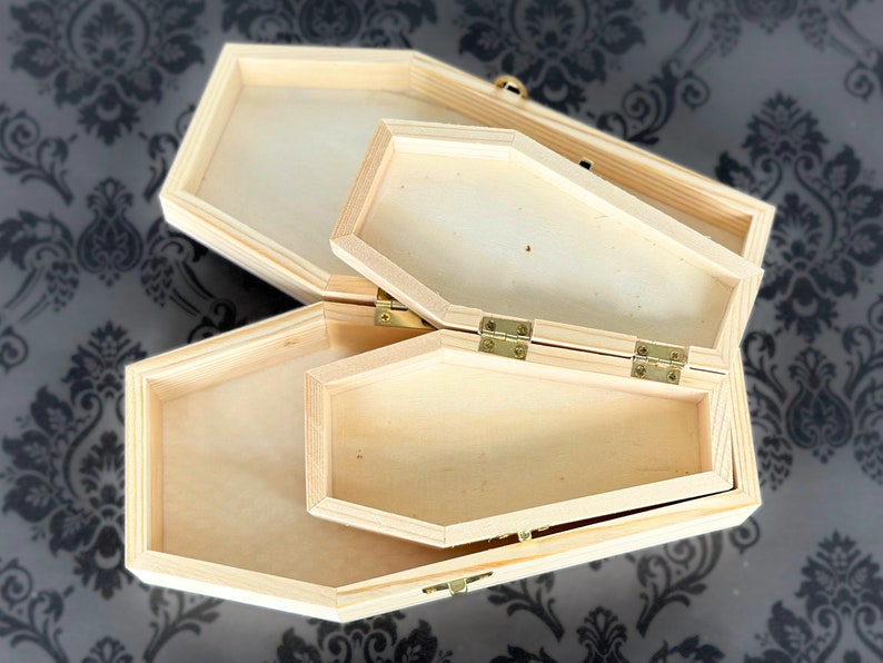 Wood Coffin Unfinished Wood Coffin Box Coffin Decor Goth Etsy