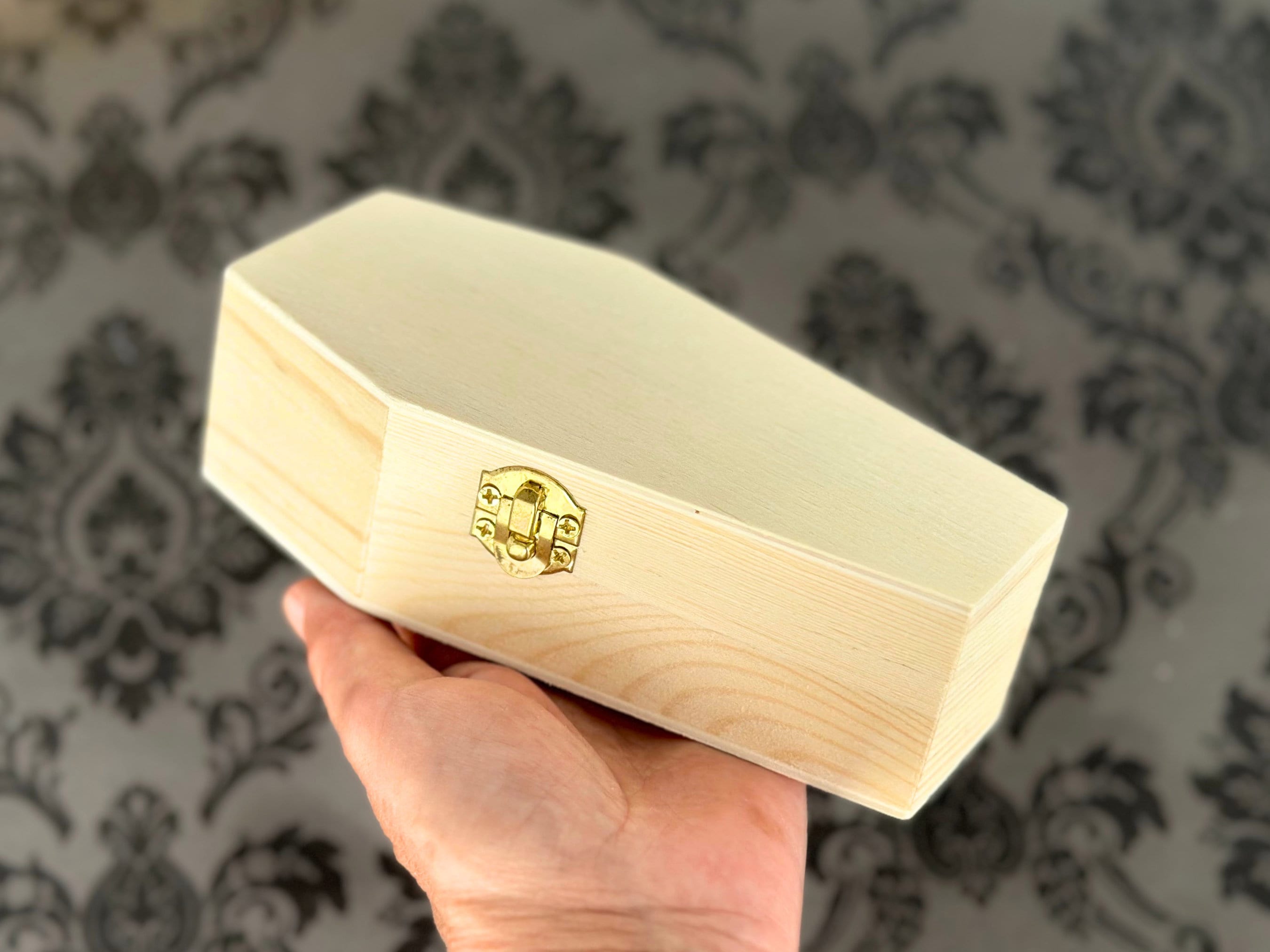 Wood Coffin Unfinished Wood Coffin Box Coffin Decor Goth Etsy