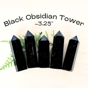 Black Obsidian Tower Obsidian Crystal Black Obsidian Point Polished Black Obsidian Large Crystal Tower Witchy Things Crystal Centerpiece
