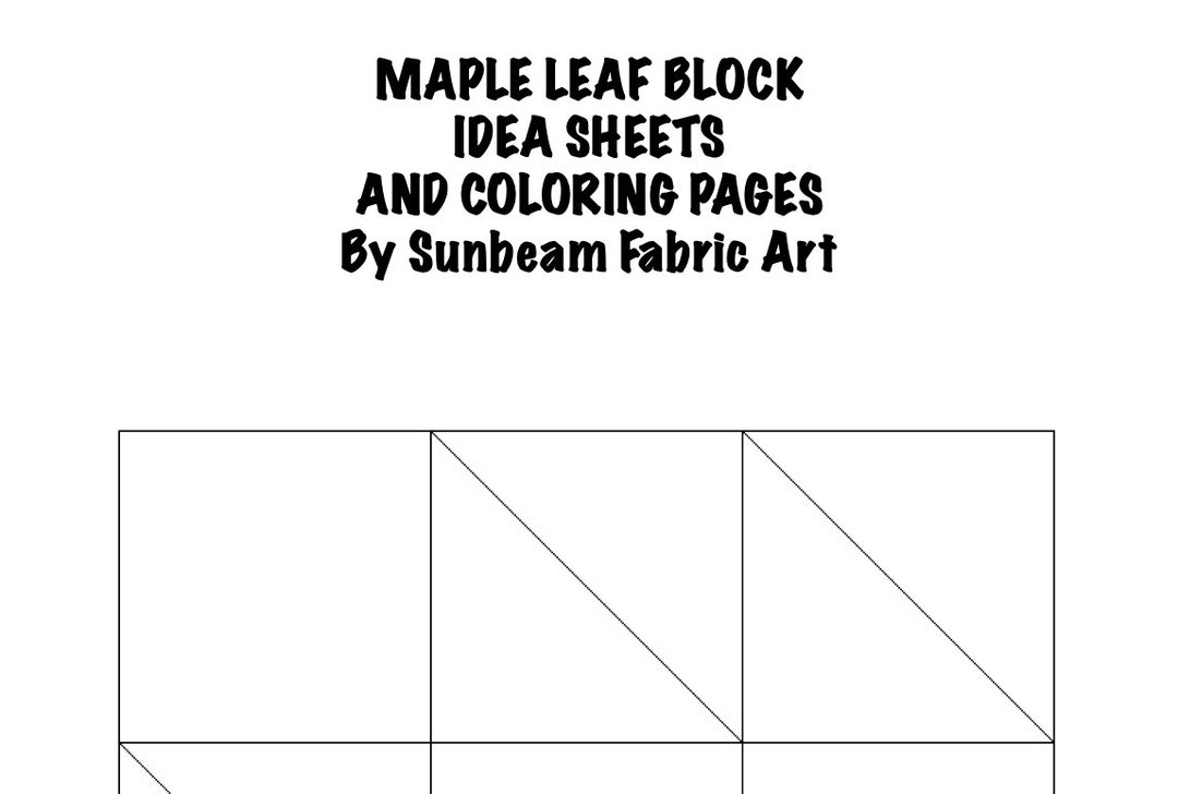 Quilt Block Coloring Sheet - MAPLE LEAF | Quilt Block | Quilt Template ...