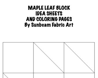 Quilt Block Coloring Sheet - MAPLE LEAF | quilt block | quilt template | pattern for quilt block |