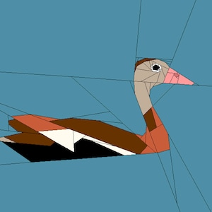 Black-bellied Whistling Duck - Foundation Paper Pieced pattern - 10&quot;x9&quot; block -  FPP