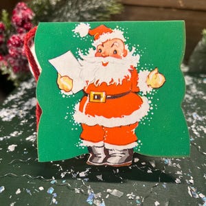 1920s-1930s Unused Christmas Santa Claus Bridge Tally Card - Made by Ameri-Card