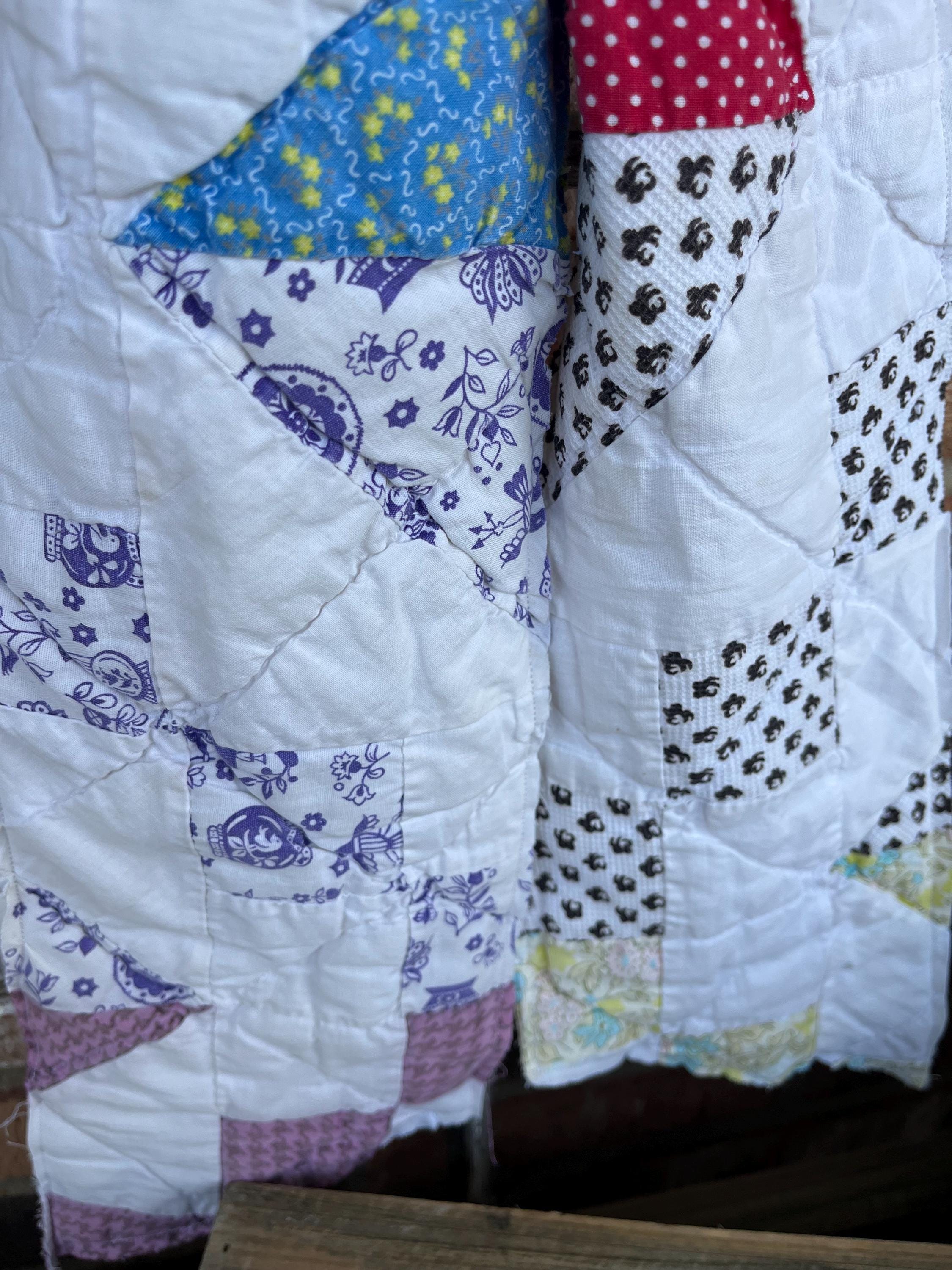 Vintage Handmade Scrappy Patchwork Quilt Bow - Mother's Day, Spring ...