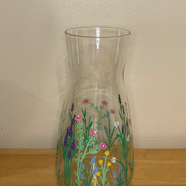 Hand-painted Glass Flower Vase