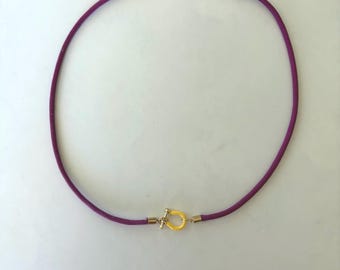 Bright Pink Paracord with Yellow Clasp Necklace: colorful summer accessory