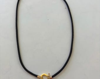 Brown Paracord with Yellow horseshoe clasp Necklace: colorful summer accessory