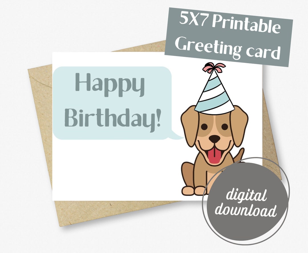 Happy Birthday Puppy Greeting Card Cute Dog Party Hat Birthday Card Printable Greeting Card Sweet Teal and Brown Puppy Birthday Card - Etsy happy-birthday-puppy-greeting-card-cute-dog-party-hat-birthday-card-printable-greeting-card-sweet-teal-and-brown-puppy-birthday-card-etsy