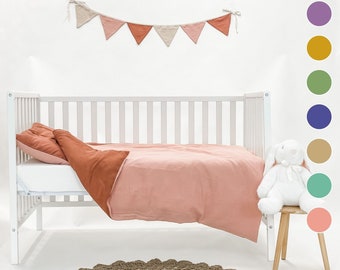 Ensemble housse de couette en mousseline, double gaze pour bébé, ensemble couverture pour tout-petit, housse de couette en gaze, indispensables pour bébé, literie pour chambre de bébé, housse de couverture bio