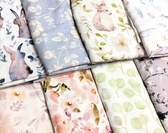 Baby Swaddle, Bio Bambus Swaddle, Baby Decke, Musselin Swaddle, Baby Shower Geschenk, Floral Babydecke, Regenbogen, geschlechtsneutral, 120 x 120 cm