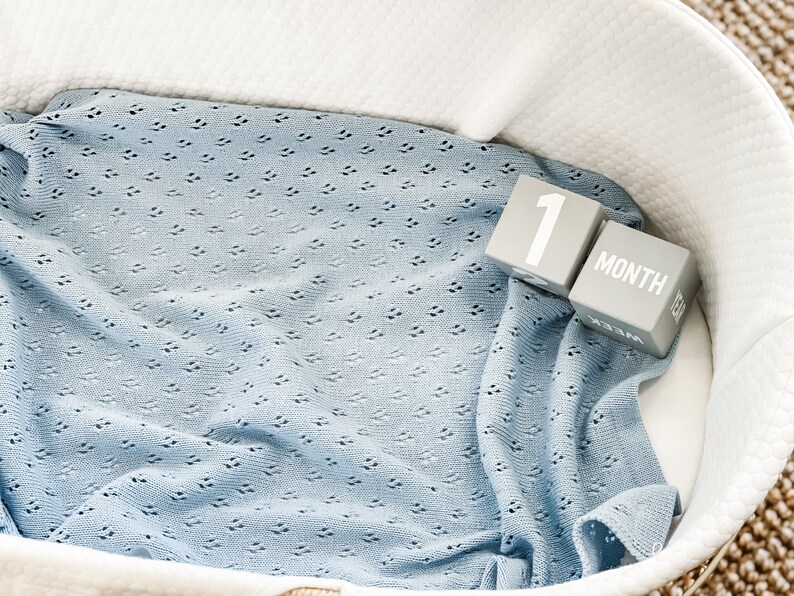 Knitted Baby Blanket, 100 Organic Cotton Baby Blanket for Newborn