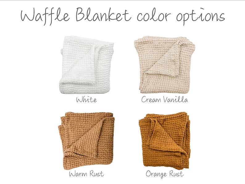 Baby Linen Waffle Blanket in Rust Color, Waffle Linen Summer Blanket