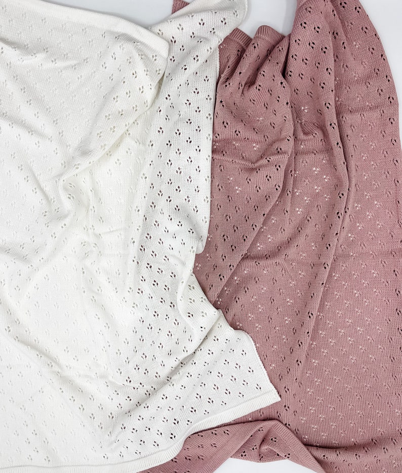 Knitted Baby Blanket, 100 Organic Cotton Baby Blanket for Newborn, Summer Blanket for Baby
