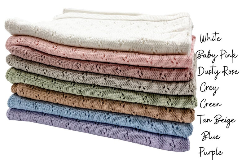 Knitted Baby Blanket, 100 Organic Cotton Baby Blanket for Newborn