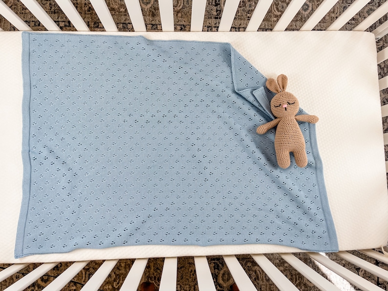 Knitted Baby Blanket, 100 Organic Cotton Baby Blanket for Newborn